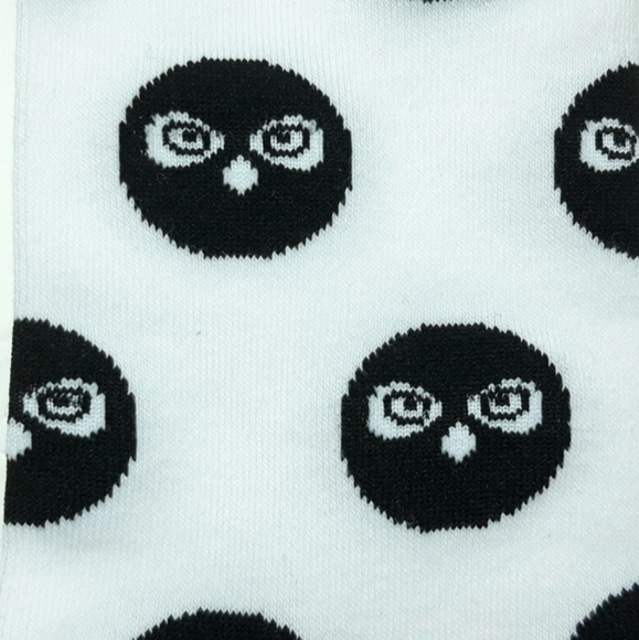 Owlcrate Socks Adult Women's Small Black White Owl Pattern Cotton Blend New - Picture 4 of 7